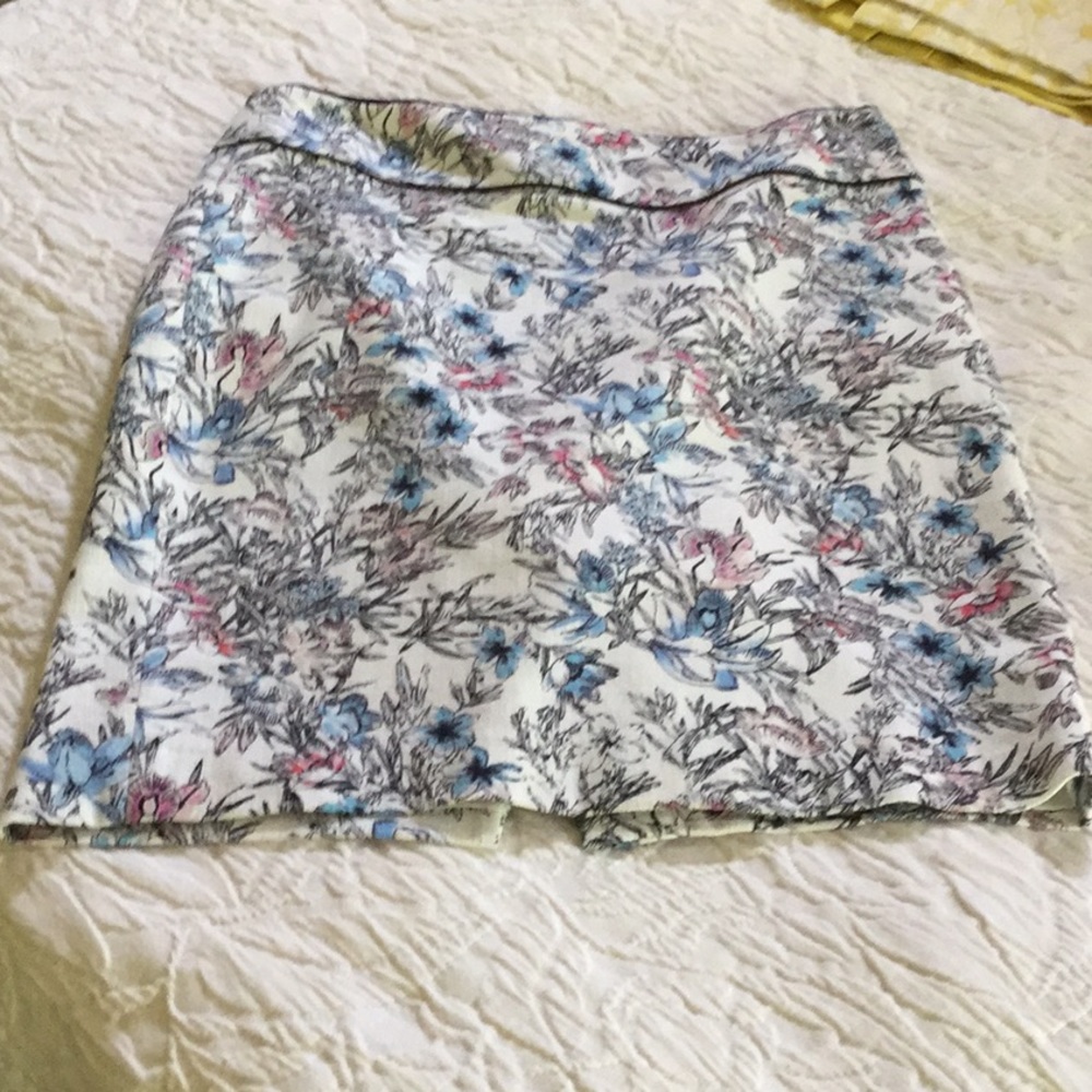Robins Egg blue floral skirt
